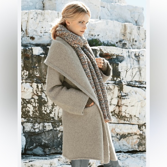 Peruvian Connection Sweaters - Peruvian Connection Kotzebue Alpaca Sweater Coat Size XL Oatmeal Beige Hooded